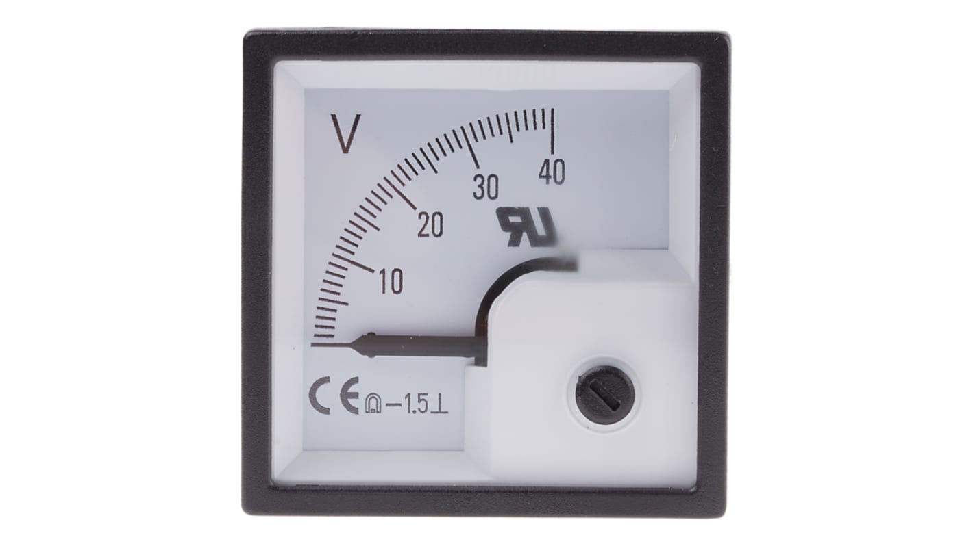 Voltmetro analogico in c.c. RS PRO, foro da 46 x 46 mm