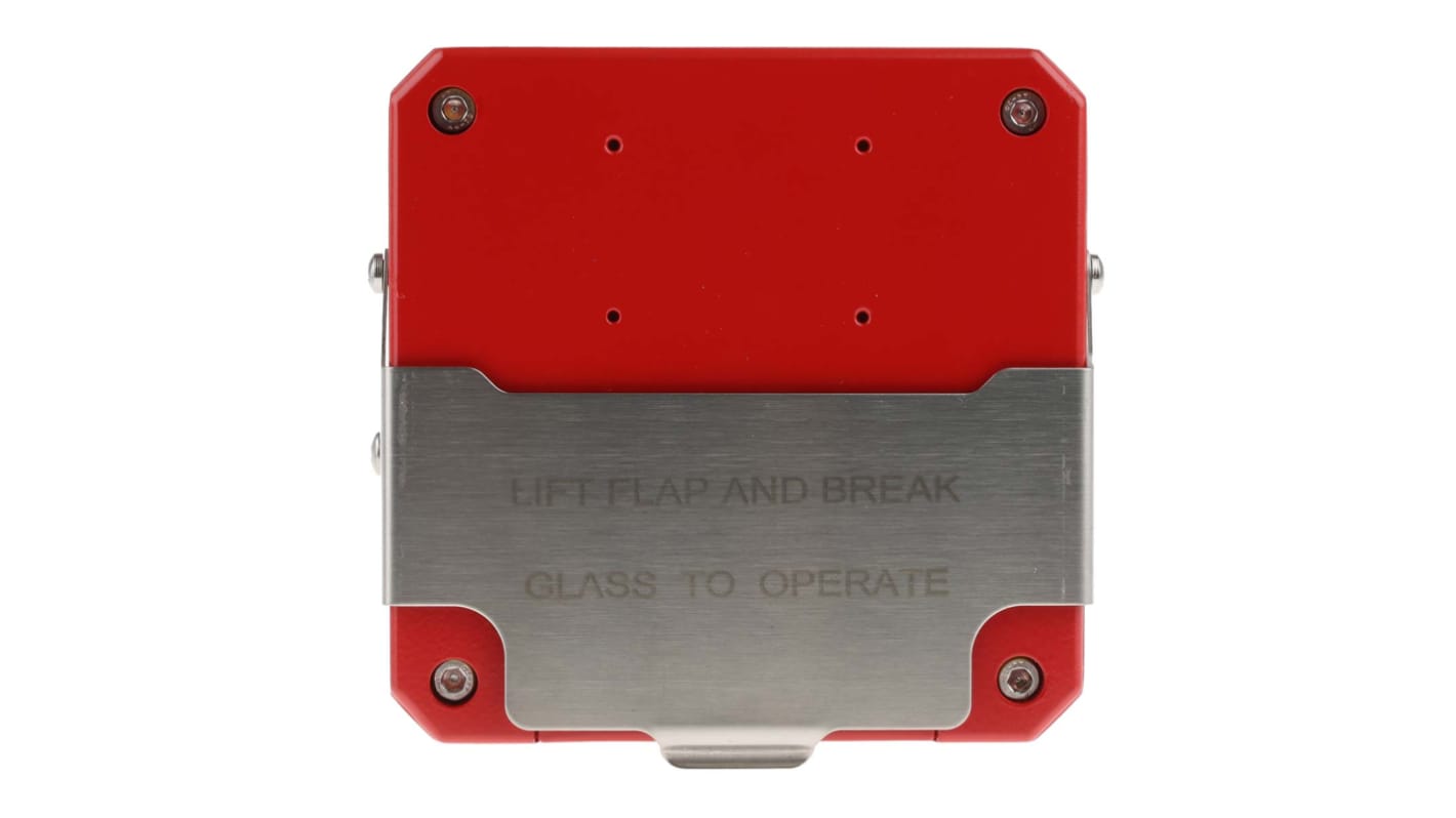 Pulsador de alarma por rotura de cristal Rojo Moflash para Uso en interior/al aire libre, 135mm x 135 mm x 81 mm
