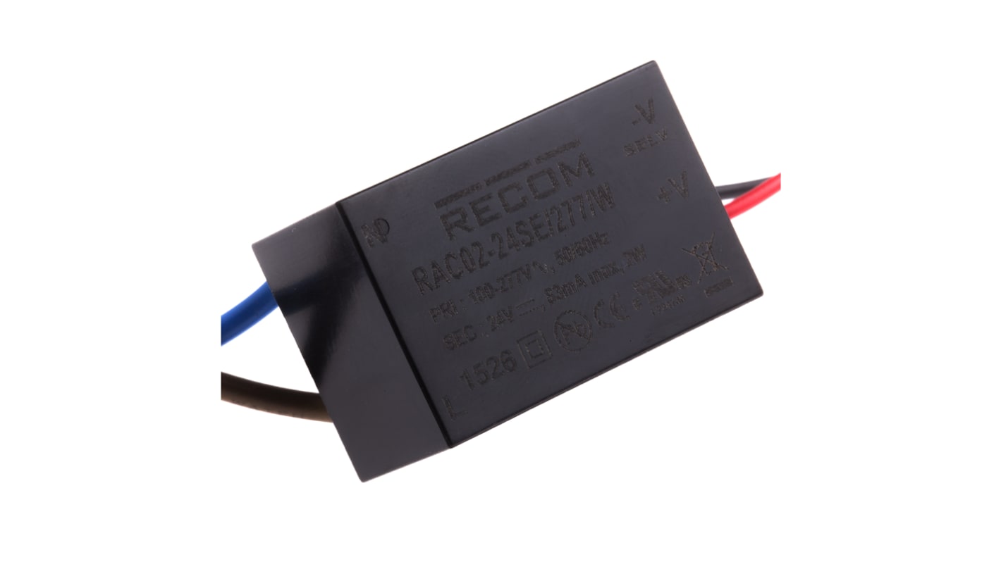 Alimentation à découpage, Recom, RAC02-E/277/W 2W, 1 sortie à 24V c.c. 83mA