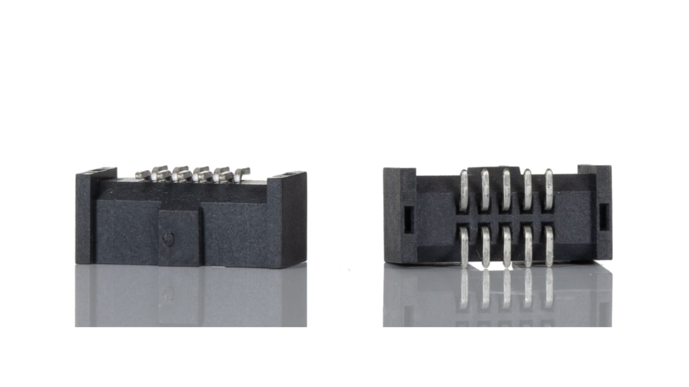 Samtec SHF Series Straight Surface Mount PCB Header, 10 Contact(s), 1.27mm Pitch, 2 Row(s), Shrouded