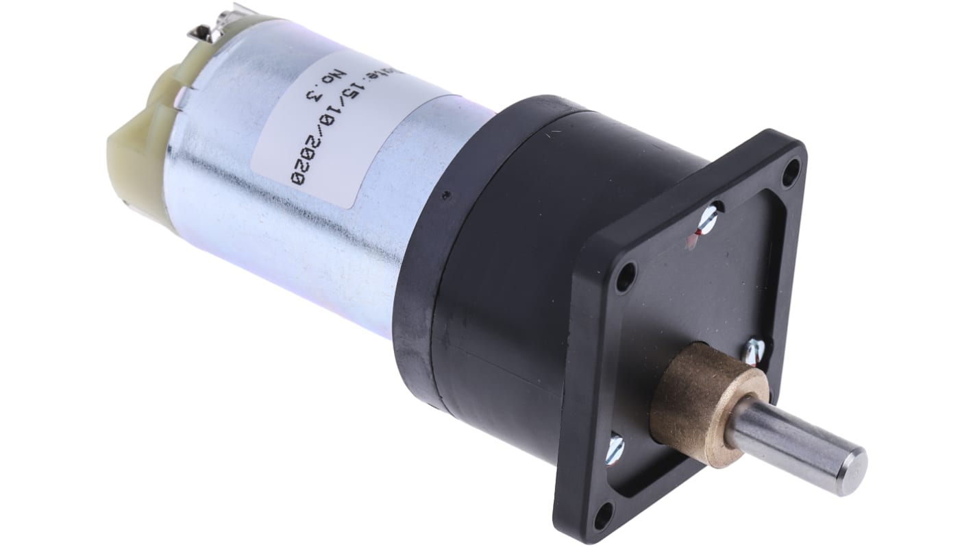 RS PRO Bürsten-Getriebemotor bis 600 mNm 200:1, 12 V dc, , Wellen-Ø 6mm, 38mm x 107.6mm