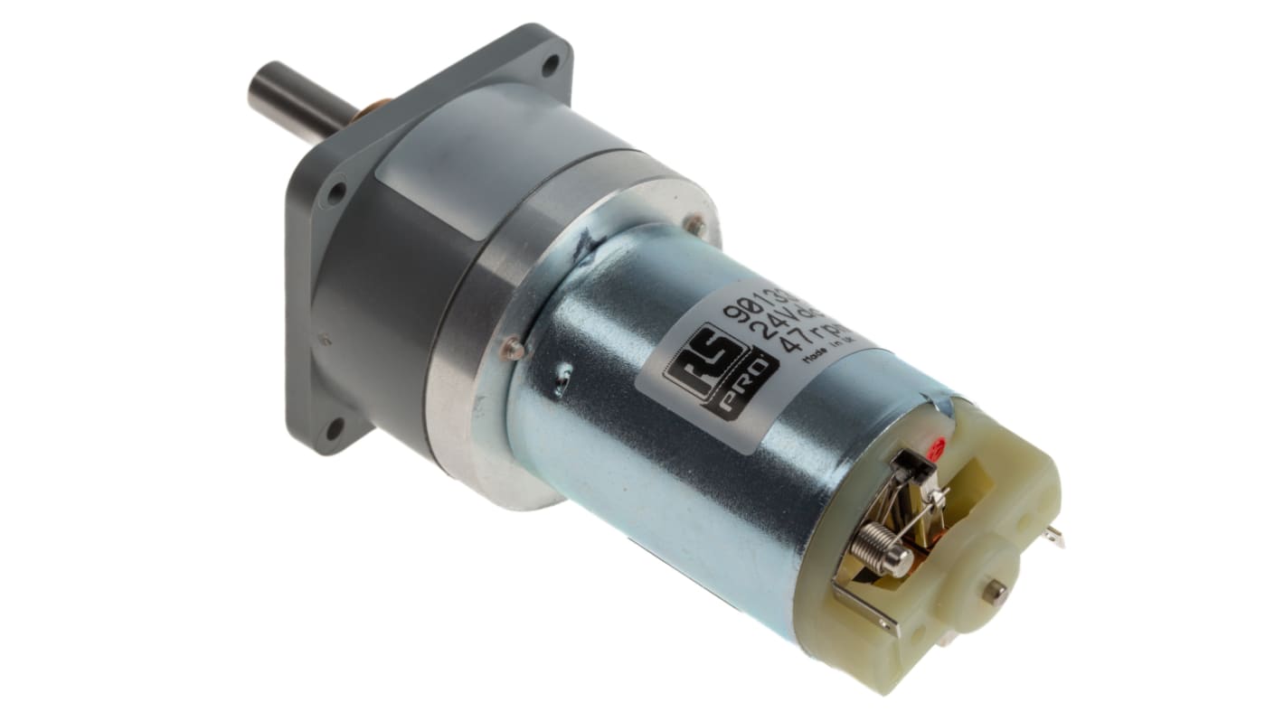 RS PRO Brushed Geared DC Geared Motor, 24 V dc, 30 Ncm, 47 rpm, 6mm Shaft Diameter