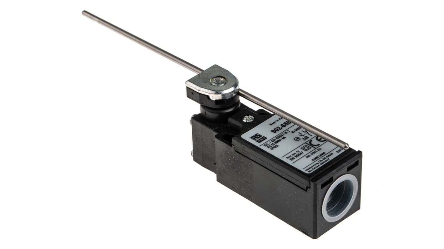 RS PRO Rod Limit Switch, NO/NC, IP65, DPST, Thermoplastic Housing, 400V ac Max, 10A Max