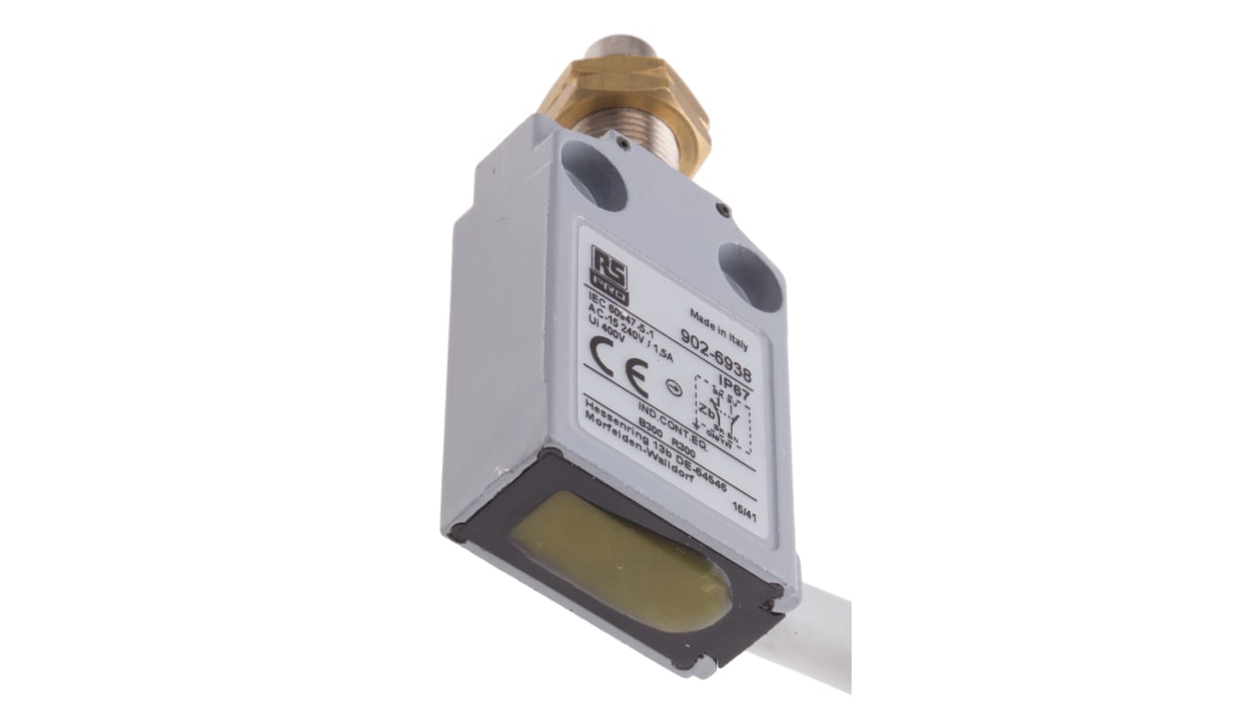 RS PRO Plunger Limit Switch, NO/NC, IP67, DPST, Die Cast Zinc Housing, 240V ac Max, 5A Max