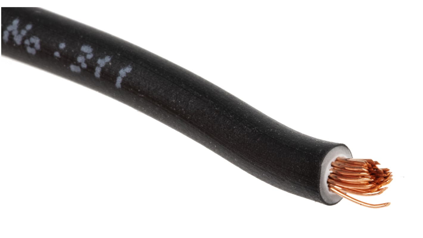 RS PRO Black 2.5 mm² Hook Up Wire, 14 AWG², 45/0.25 mm, 100m, PVC Insulation