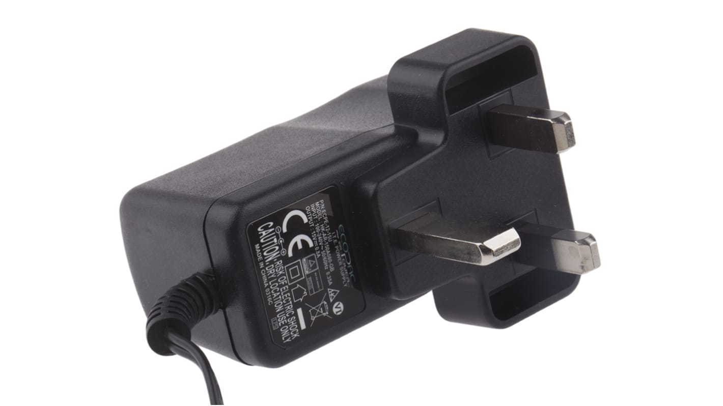 RS PRO 12W Plug In Power Supply 15V dc Output, 0 → 800mA Output