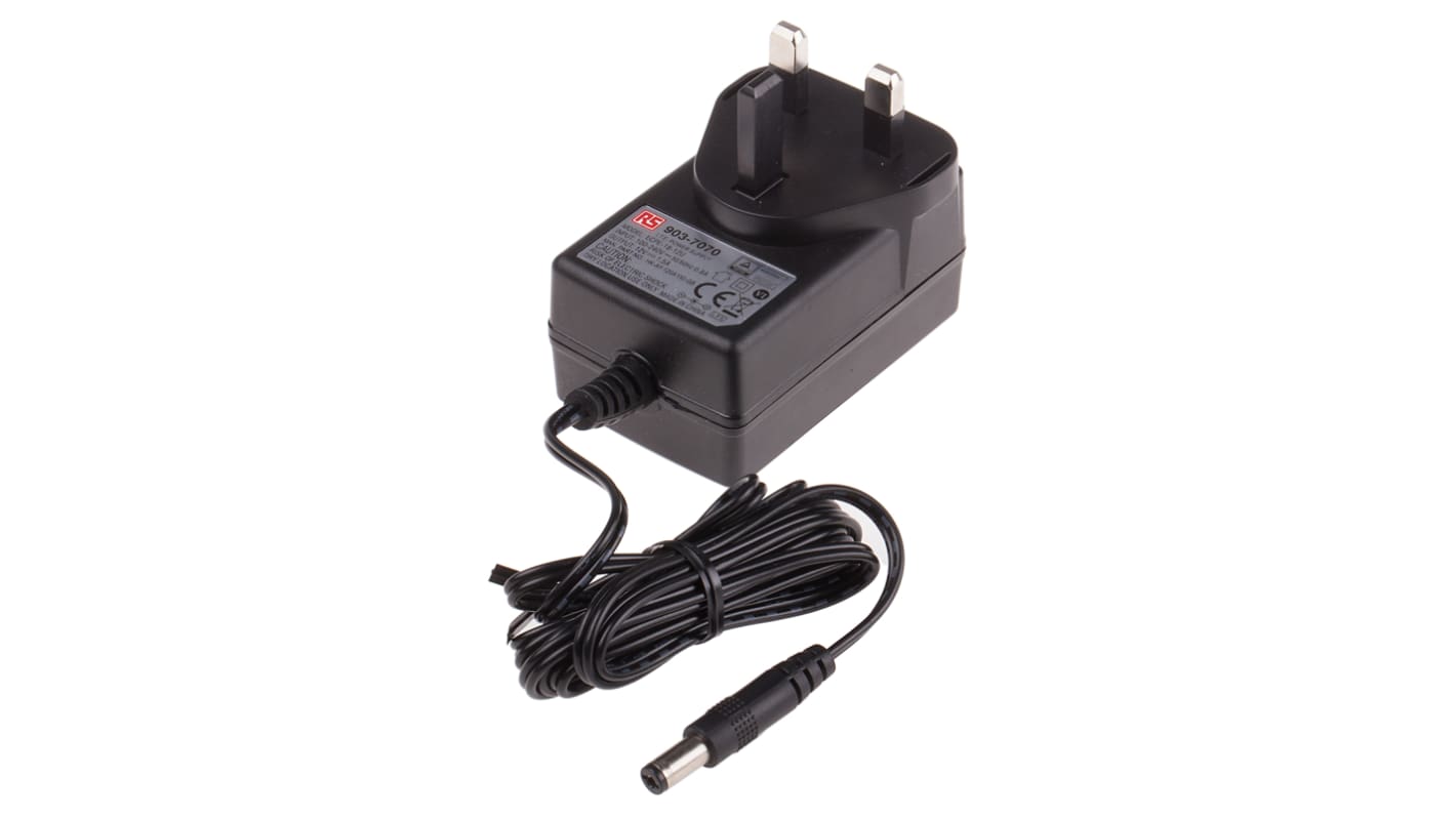 RS PRO 18W Plug In Power Supply 12V dc Output, 0 → 1.67A Output