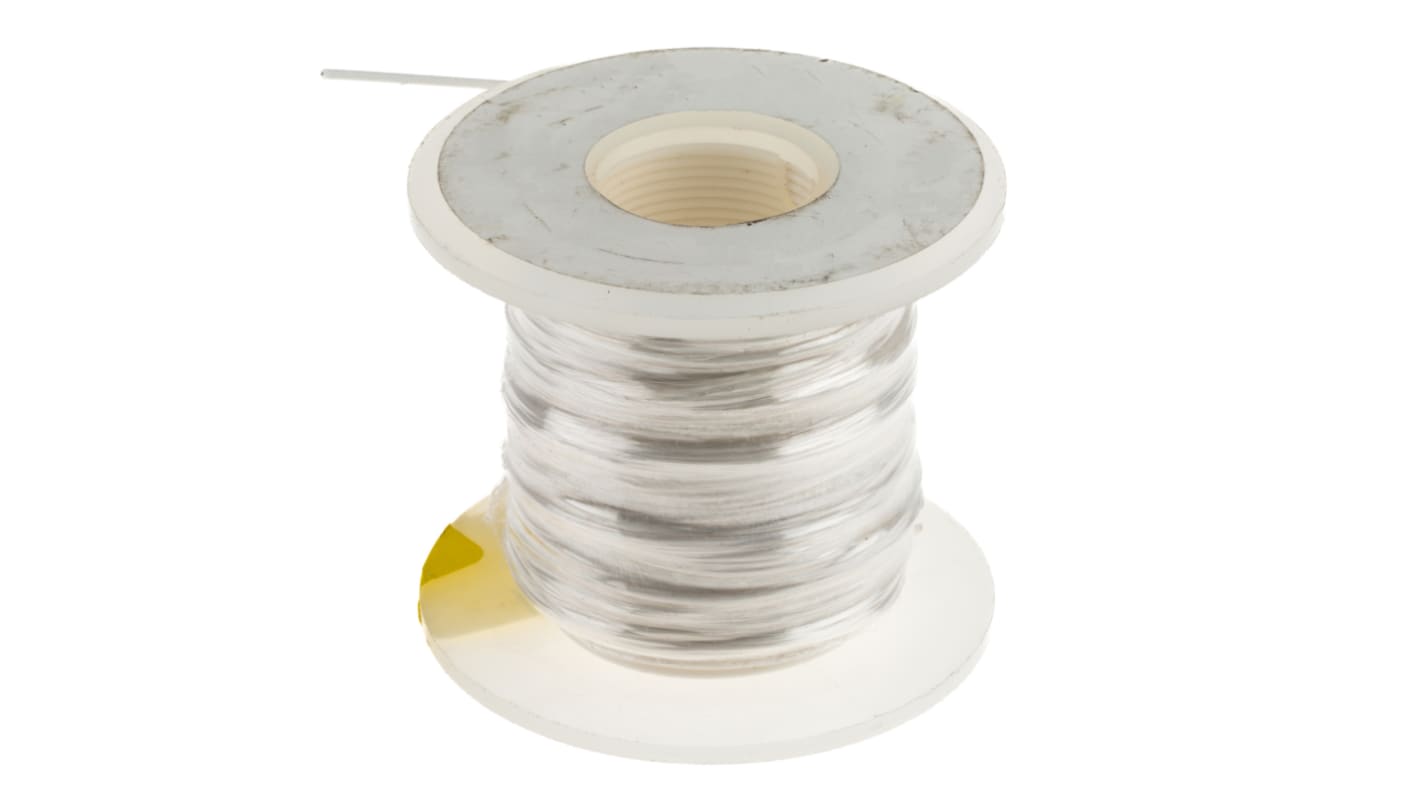 Alpha Wire Hook-up Wire Silicone Series White 0.33 mm² Hook Up Wire, 22 AWG, 7/0.25 mm, 30.5m, Silicone Insulation