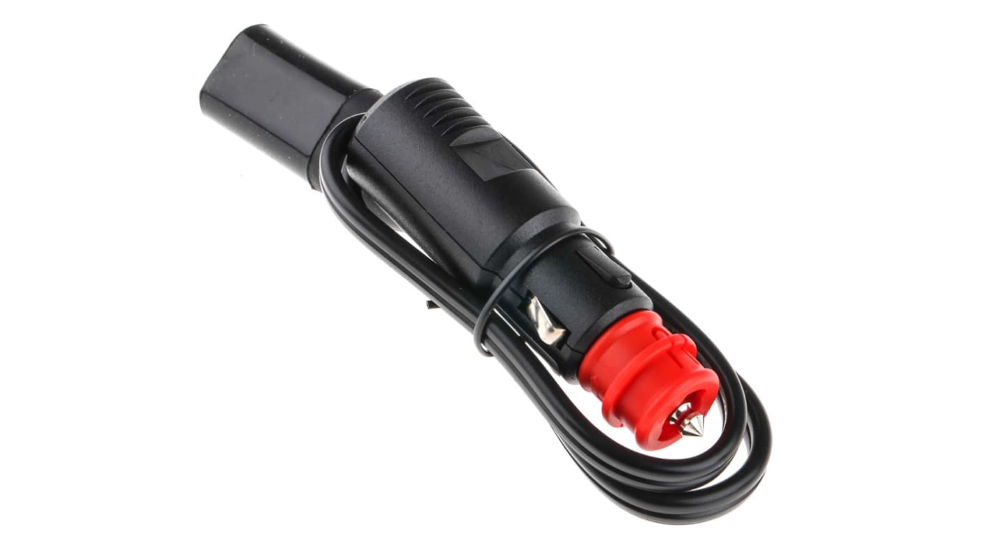 TecMate O02 Battery Charger Lead for Ø12mm BIKE/DIN, Ø21mm AUTO Socket