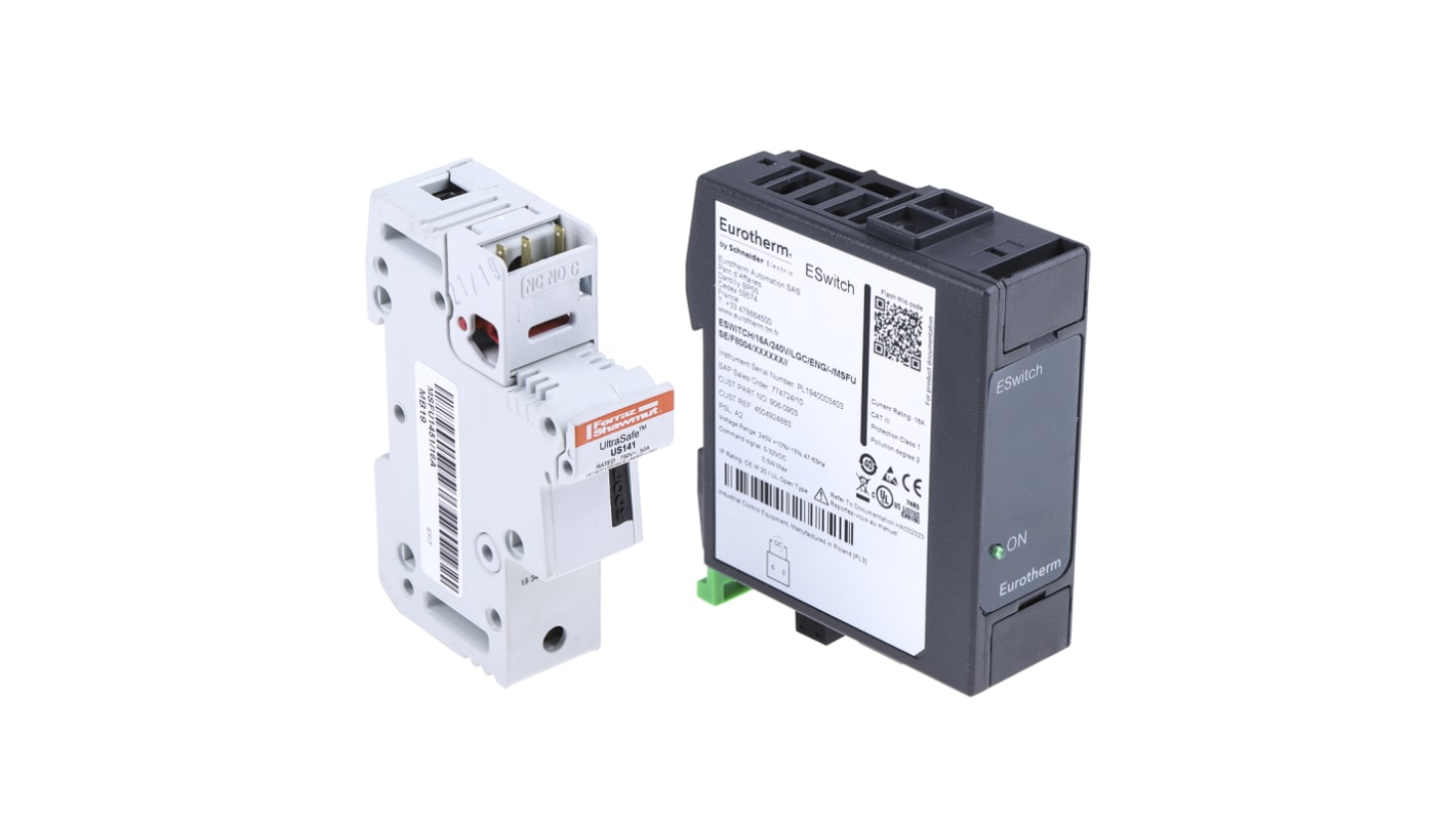 Relè a stato solido ESWITCH/16A/240V/LGC/ENG/-/MSFUSE/-/-, Guida DIN, 16 A, 240 V, c.c.