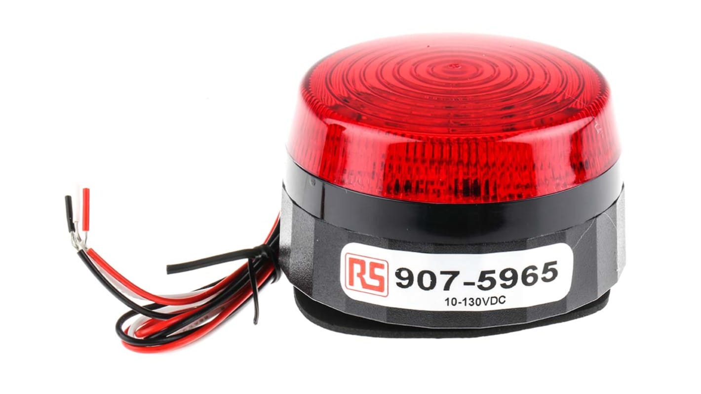 RS PRO Red Flashing Beacon, 10 → 100 V dc, Screw Mount, LED Bulb, IP67