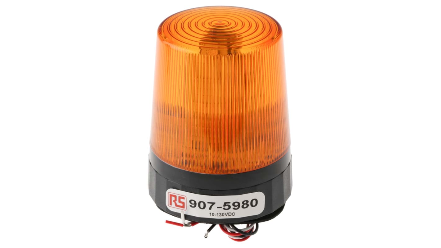 Indicador luminoso RS PRO, efecto Intermitente, LED, Ámbar, alim. 10 → 100 V cc