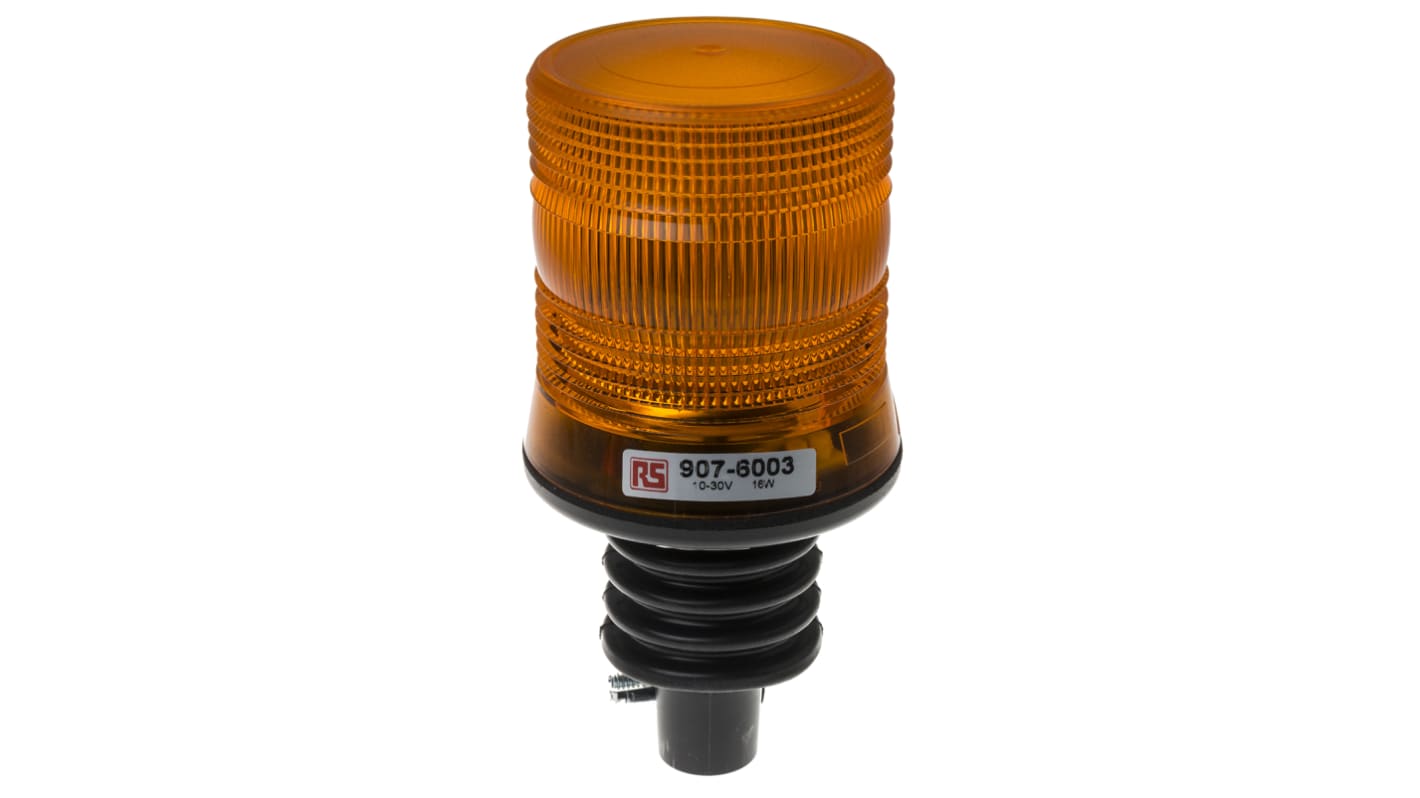 Indicador luminoso RS PRO, efecto Intermitente, LED, Ámbar, alim. 10 → 100 V DC