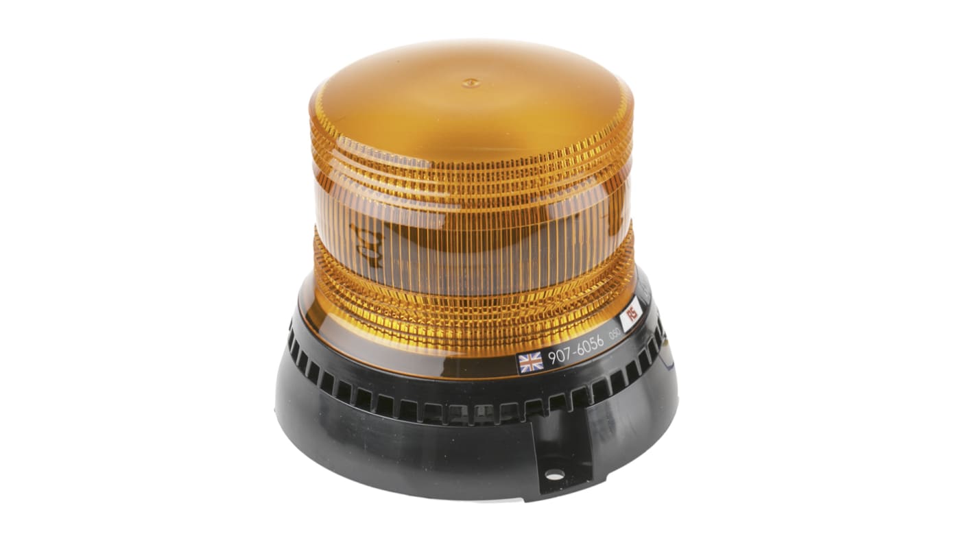 RS PRO, LED Blitz Signalleuchte Orange, 10 → 30 V dc, Ø 150mm x 130mm