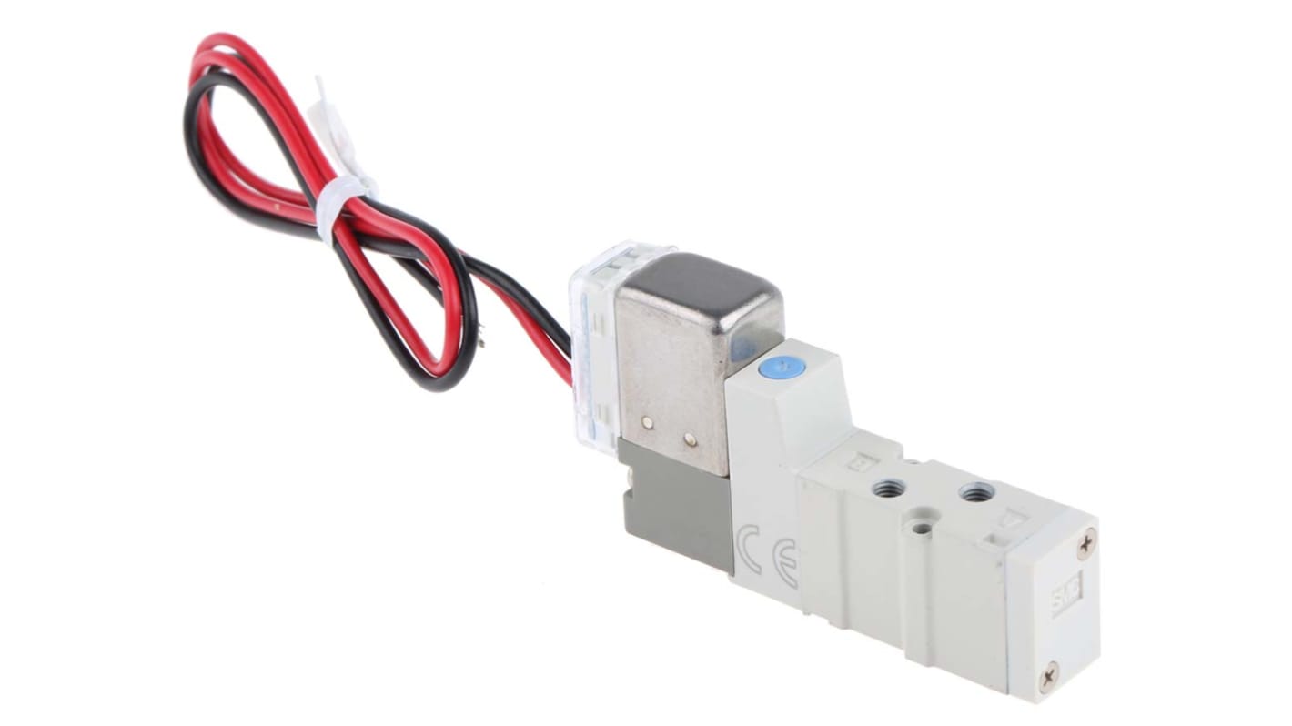 Elettrovalvole per pneumatica SMC, Metrico M3, funzione 5/2, azionamento Solenoide, 24V cc