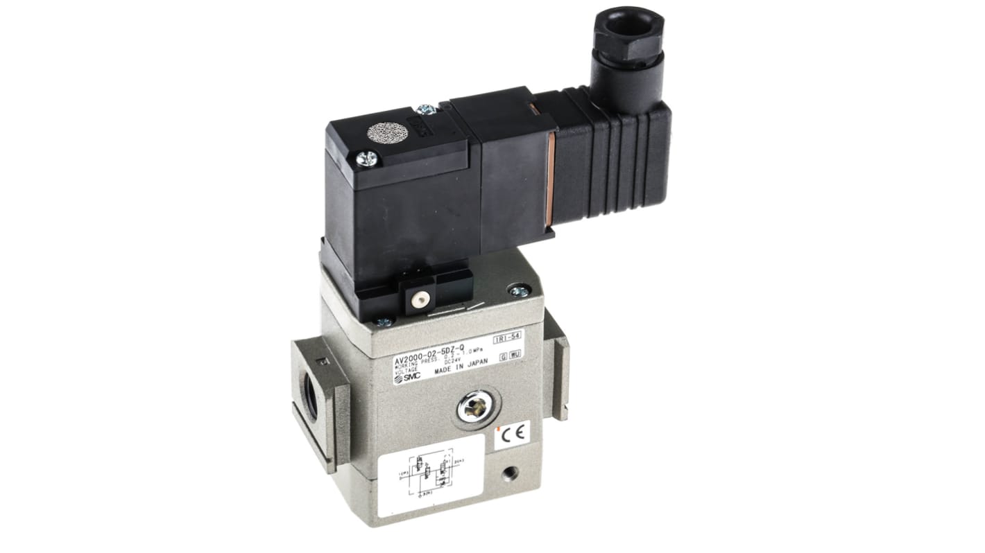 Valvola pneumatica soft start SMC, Valvola di controllo, serie AV2000, ingresso: R 1/4 Femmina, 1,5 MPa (prova), 1 MPa