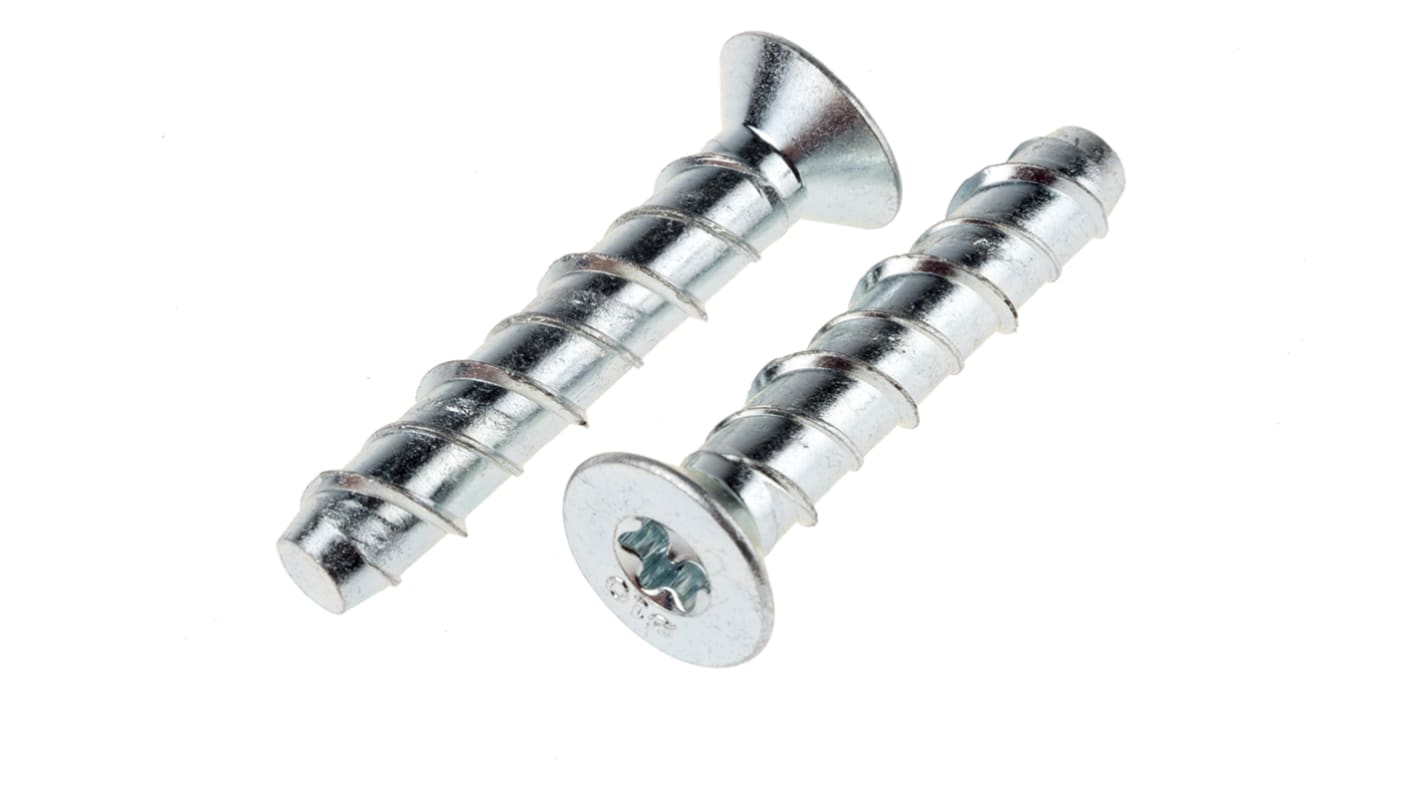 RS PRO Carbon Steel Anchor Bolt M10 x 60mm, 10mm Fixing Hole