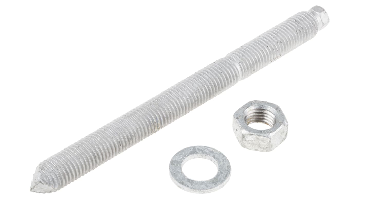 RS PRO Carbon Steel Anchor Bolt M16 x 190mm, 18mm Fixing Hole RS