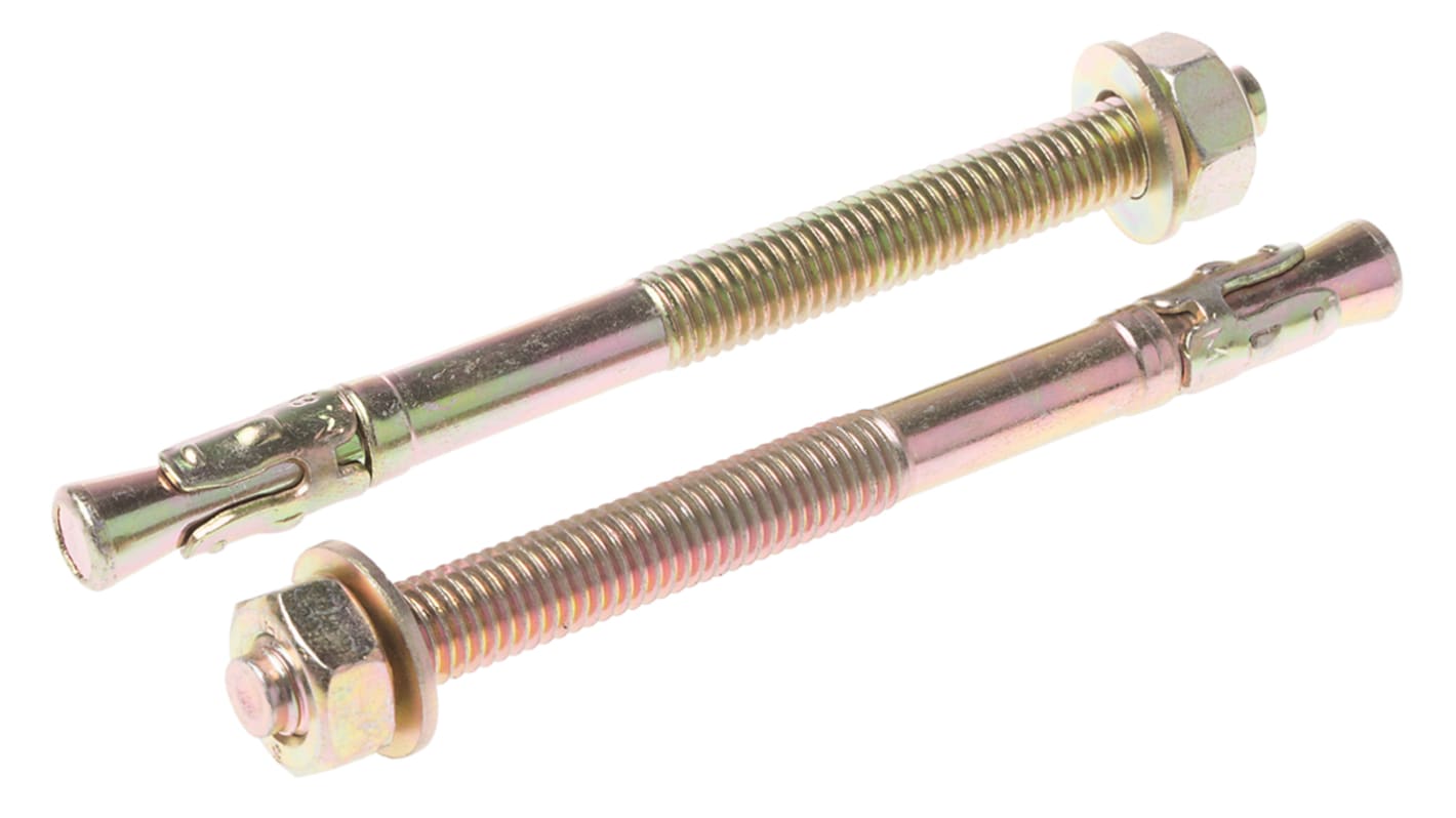 RS PRO Carbon Steel Anchor Bolt M8 x 100mm, 8mm Fixing Hole RS