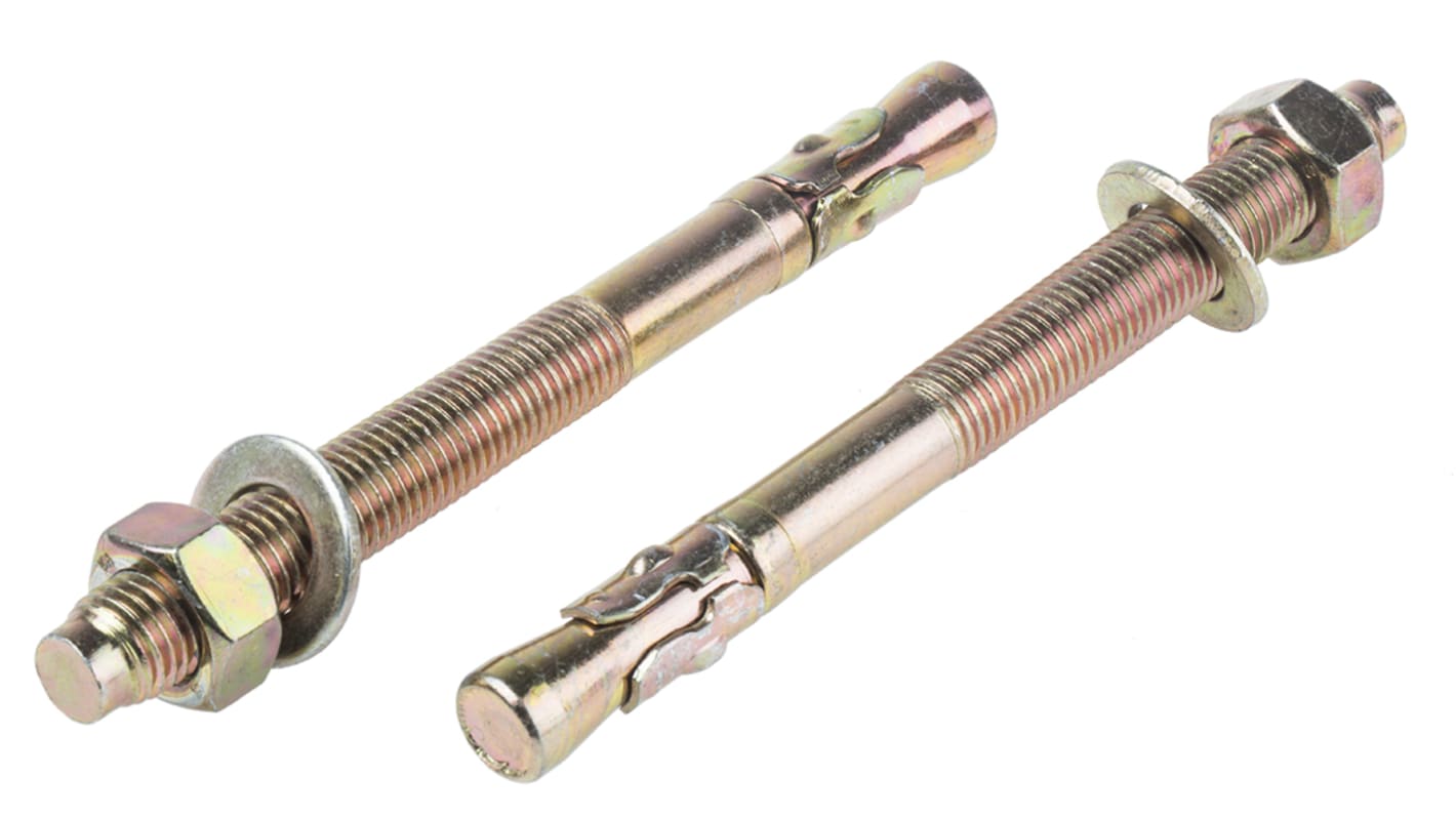 RS PRO Carbon Steel Anchor Bolt M16 x 175mm, 16mm Fixing Hole RS