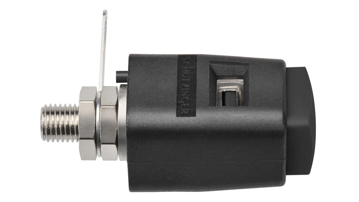 Terminaison Noir Schutzinger, Dia. 6.2mm, 16A, 33 V dc, 70V c.c., en PA 6.6