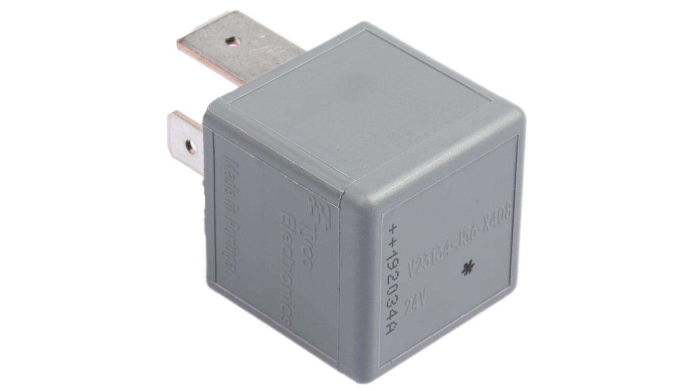 Relé para automoción TE Connectivity F7, SPST, bobina 24V dc, conmutación 70A, enchufable