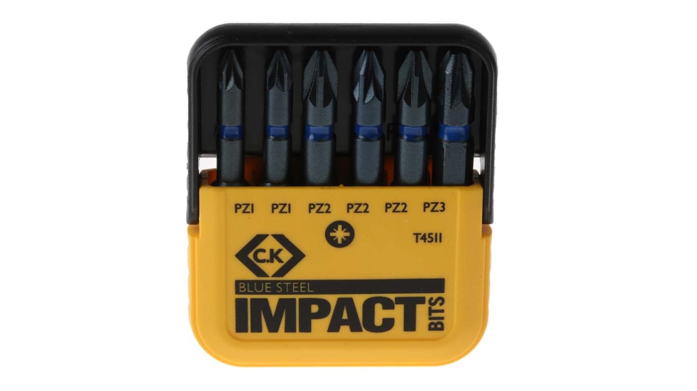 CK Impact Bit Set 6 Pieces, Pozidriv