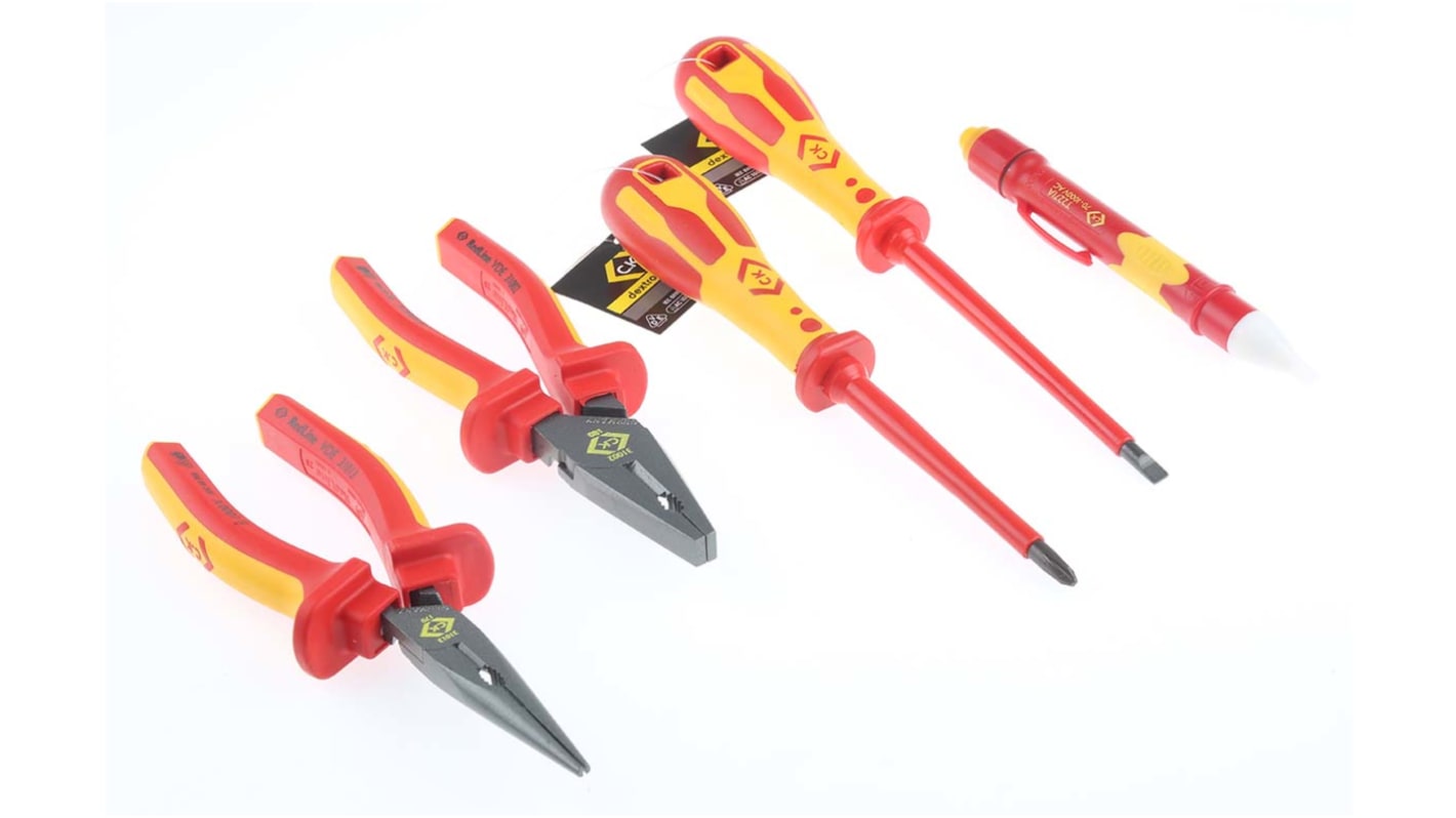 T5954 CK 10 Piece Electricians Tool Kit with Pouch, VDE Approved RS