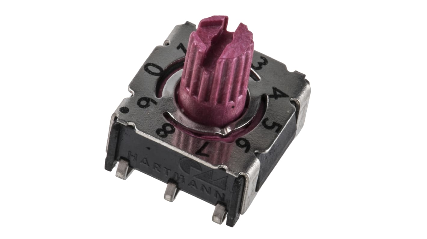 Hartmann 10 Way Surface Mount DIP Switch, Spindle Actuator