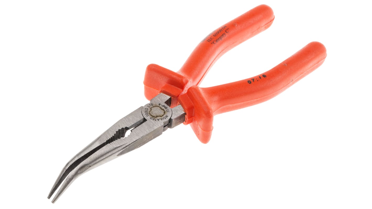 ITL Insulated Tools Ltd Long Nose Pliers, 210 mm Overall, Straight Tip, VDE/1000V