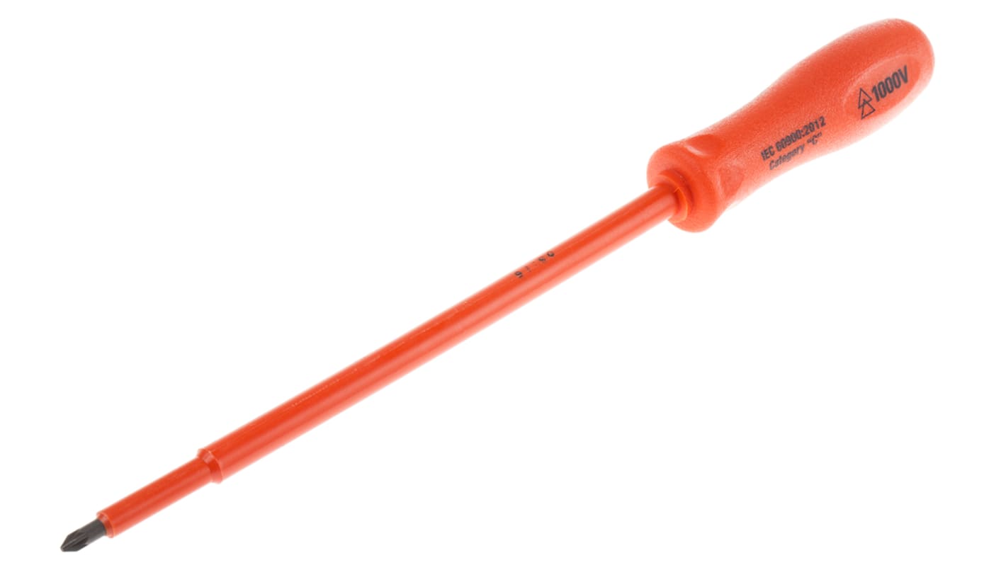ITL Insulated Tools Ltd Pozidriv Insulated Screwdriver, PZ1 Tip, 200 mm Blade, VDE/1000V, 280 mm Overall