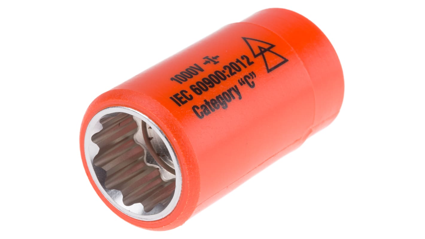 ITL Insulated Tools Ltd 1/2 in Drive 17mm Insulated Standard Socket, 12 point, VDE/1000V, 27 mm Overall Length