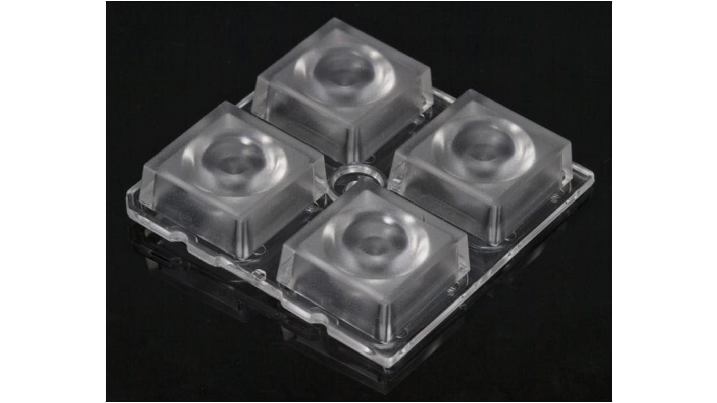 Lente LED Ledil, 4 LEDs, 50 x 50 x 8.5mm, Cuadrado, Serie High Bay