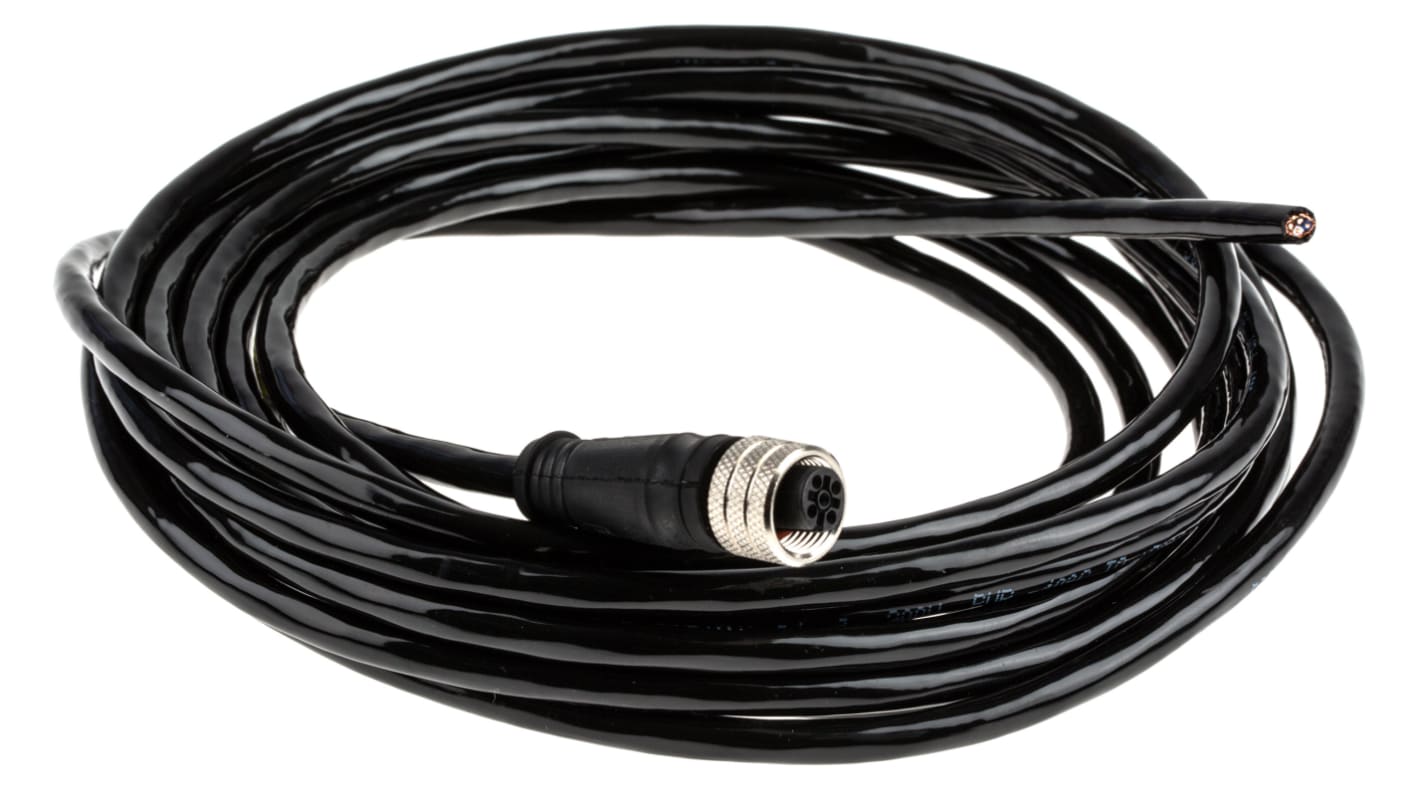 Cable de conexión Brad from Molex, con. A M12 Hembra, 4 polos, con. B Sin terminación, long. 5m, 250 V, 4 A, IP67