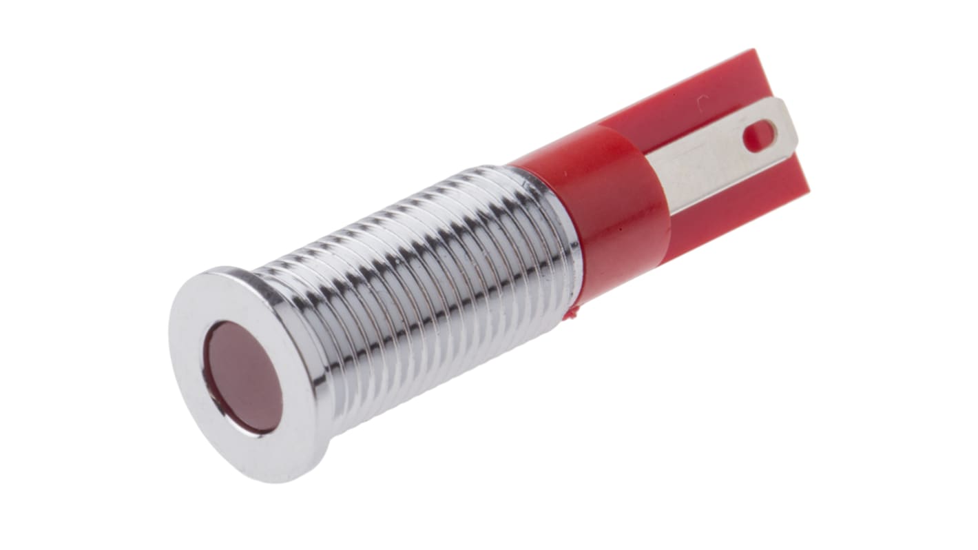 Indicatore da pannello RS PRO Rosso  a LED, 6V cc, IP67, A filo, foro da 8mm