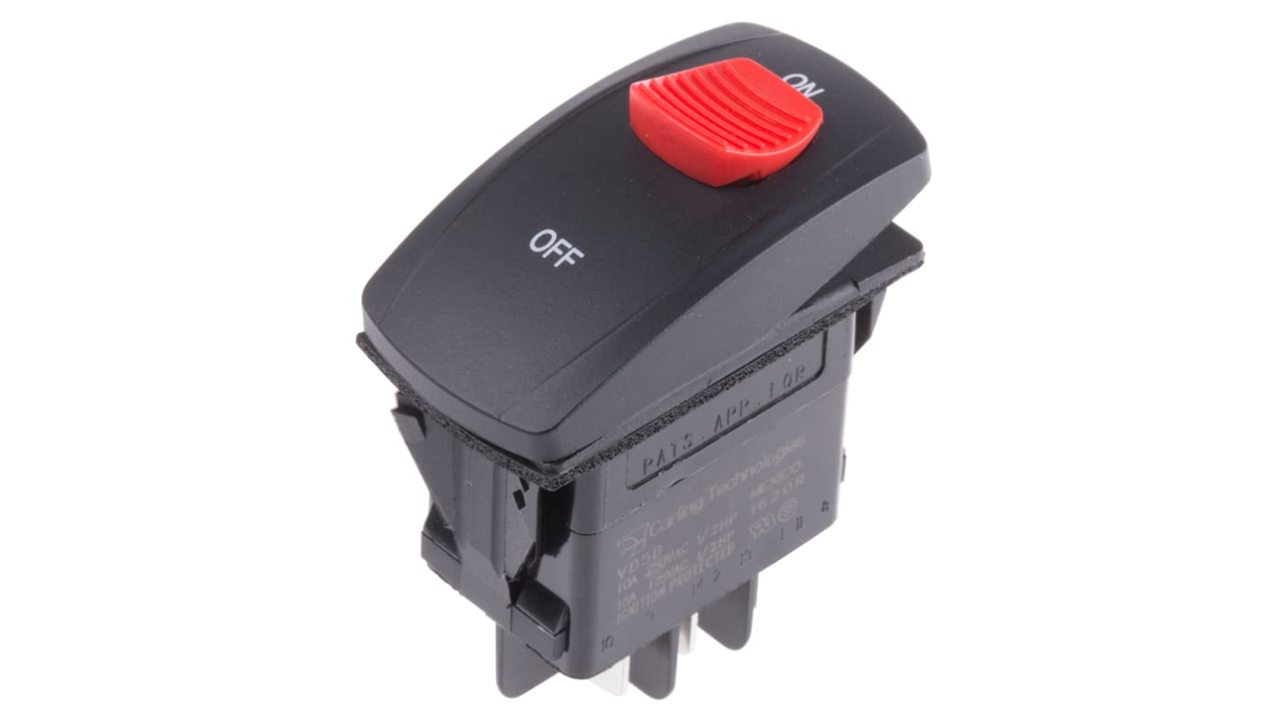 Interruptor de balancín, VD5BSY0C-XZD11-0-XRS1, Contacto DPDT, On-(On), 20 A, No, Negro, IP66, IP68