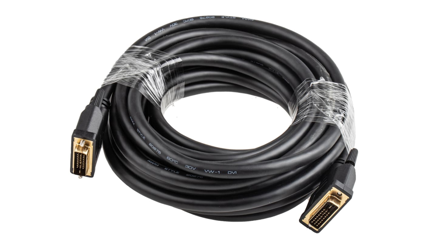 RS PRO DVI-Kabel, 7.5m PVC Schwarz