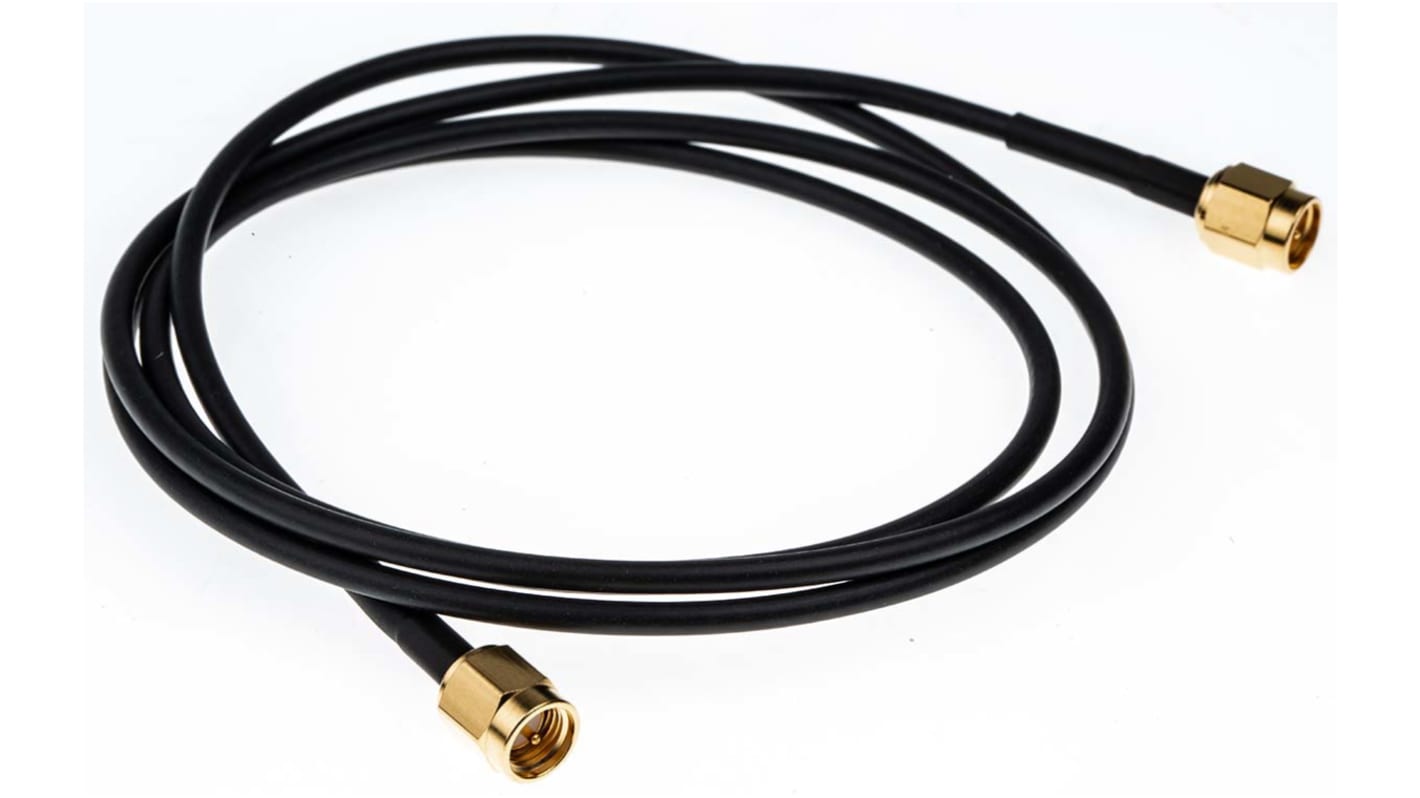 Cable coaxial RG174 Telegartner, 50 Ω, con. A: SMA, Macho, con. B: SMA, Macho, long. 1m