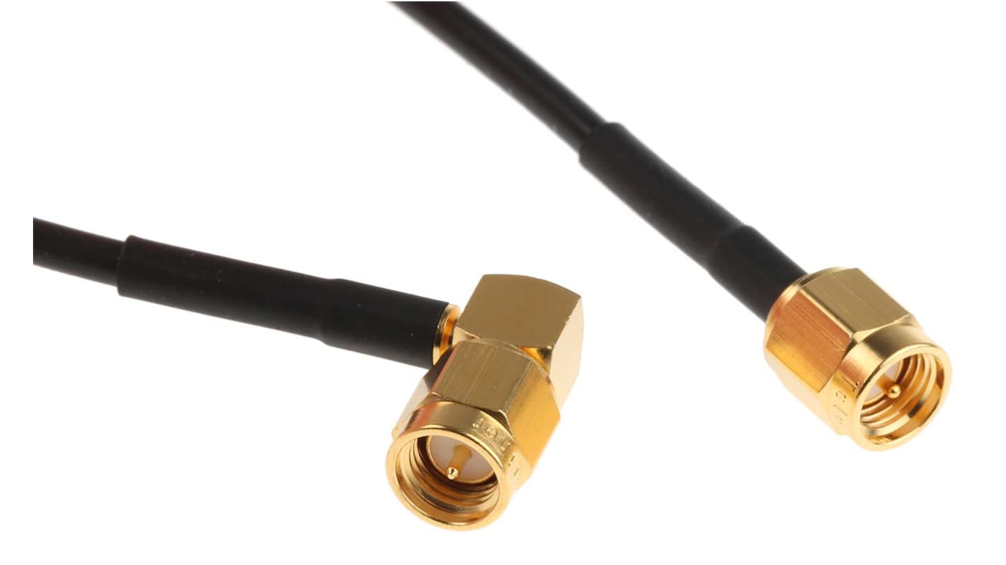 Cable coaxial RG174 Telegartner, 50 Ω, con. A: SMA, Macho, con. B: SMA, Macho, long. 300mm