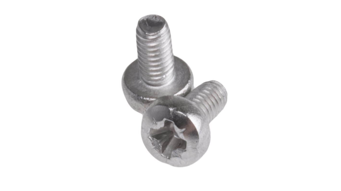 RS PRO Pozidriv Pan A2 304 Stainless Steel Machine Screws DIN 7985, M2.5x5mm