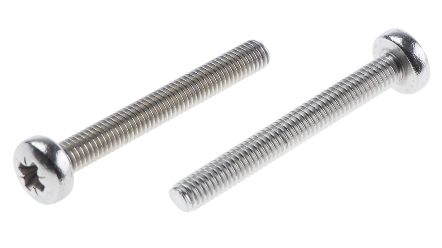 RS PRO Pozi Pan A2 304 Stainless Steel Machine Screws DIN 7985, M3x25mm