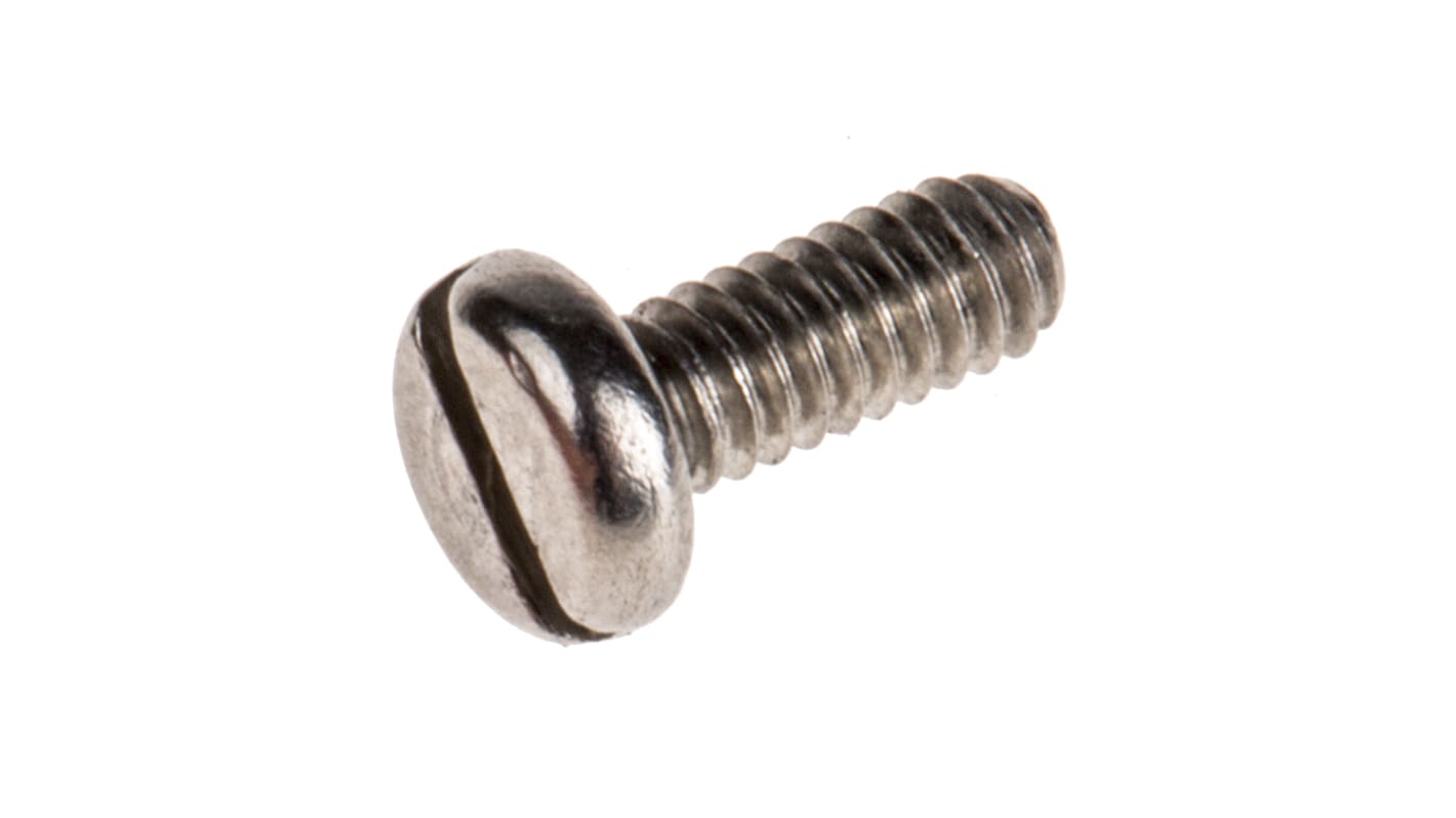 RS PRO Linsenkopf Schlitz Schrauben A2, M2 x 3mm Edelstahl