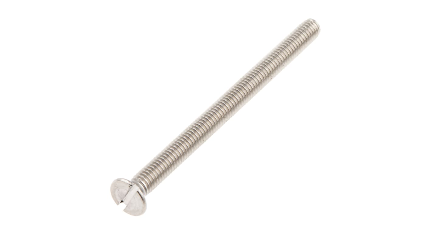 RS PRO Slot Countersunk A2 304 Stainless Steel Machine Screws DIN 963, M3x40mm