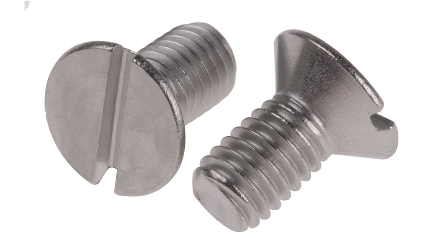 RS PRO Senkkopf Schlitz Schrauben A2, M5 x 10mm Edelstahl