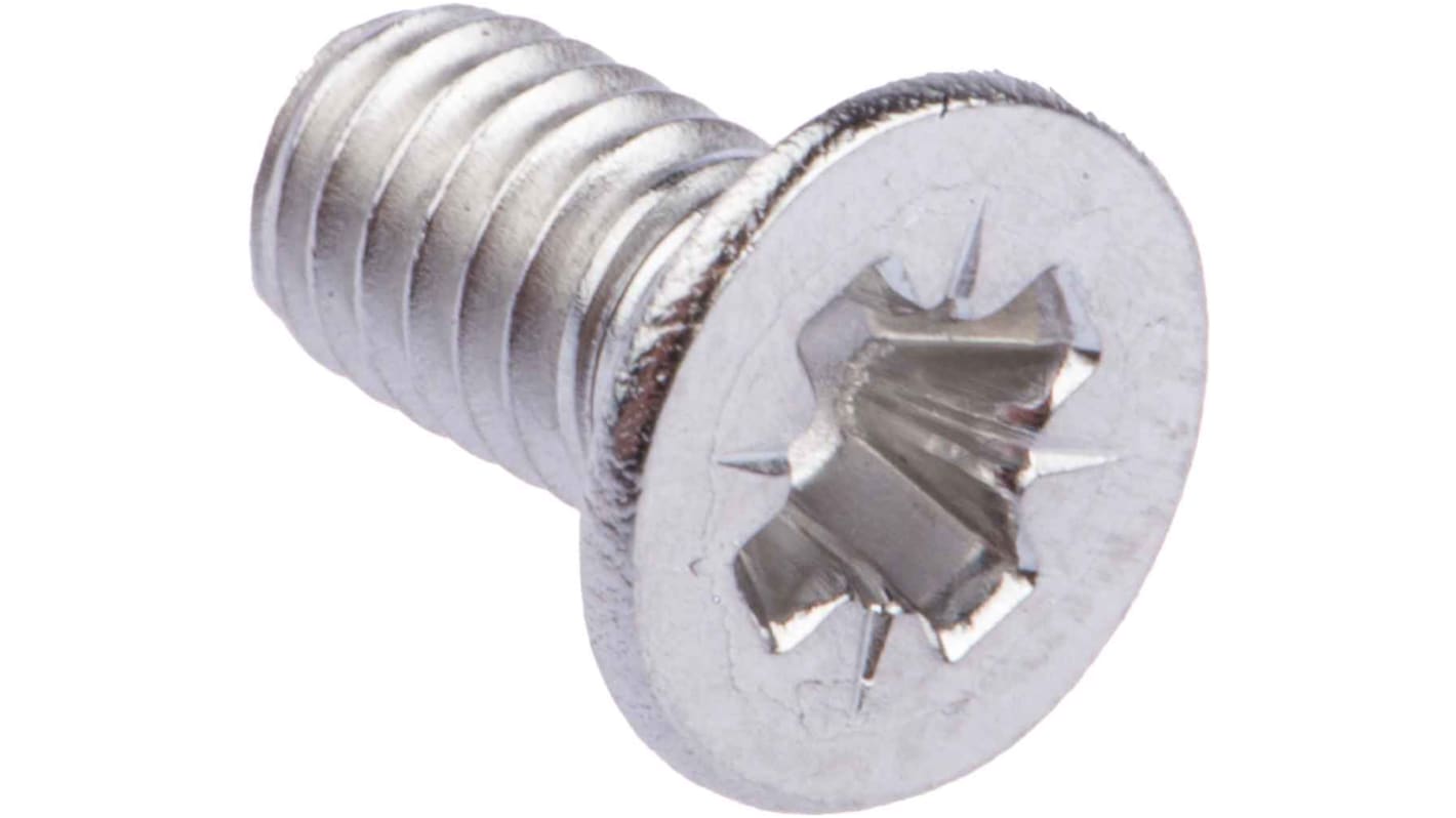 Tornillo de cabeza avellanada con huella Pozi RS PRO M4 x 8mm, paso de rosca 0.7mm, de Acero Inoxidable