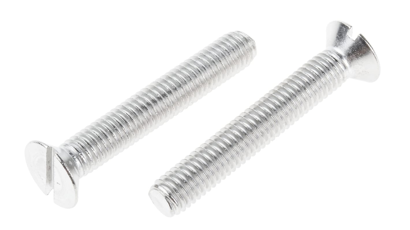 RS PRO Slot Countersunk A4 316 Stainless Steel Machine Screws DIN 963, M8x50mm