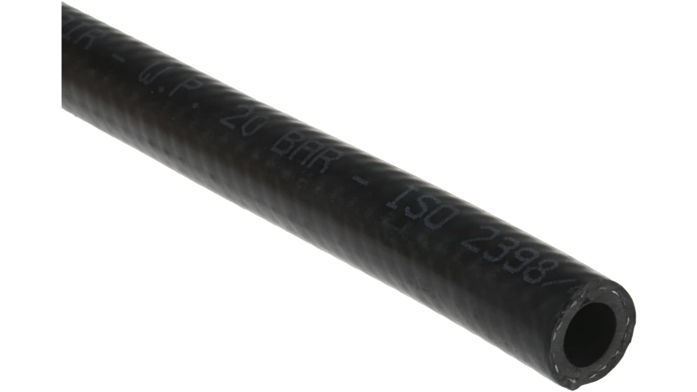 RS PRO Schlauch, Ø 10mm 17mm Schwarz NBR Übertragung 20 bar für Druckluft x 25m