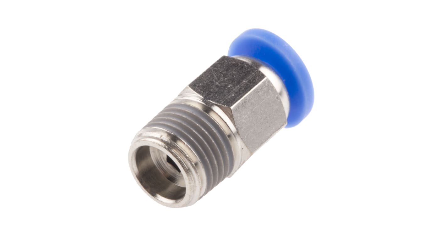 Adaptateur droit fileté RS PRO vers Enfichable 4 mm R 1/8 Mâle