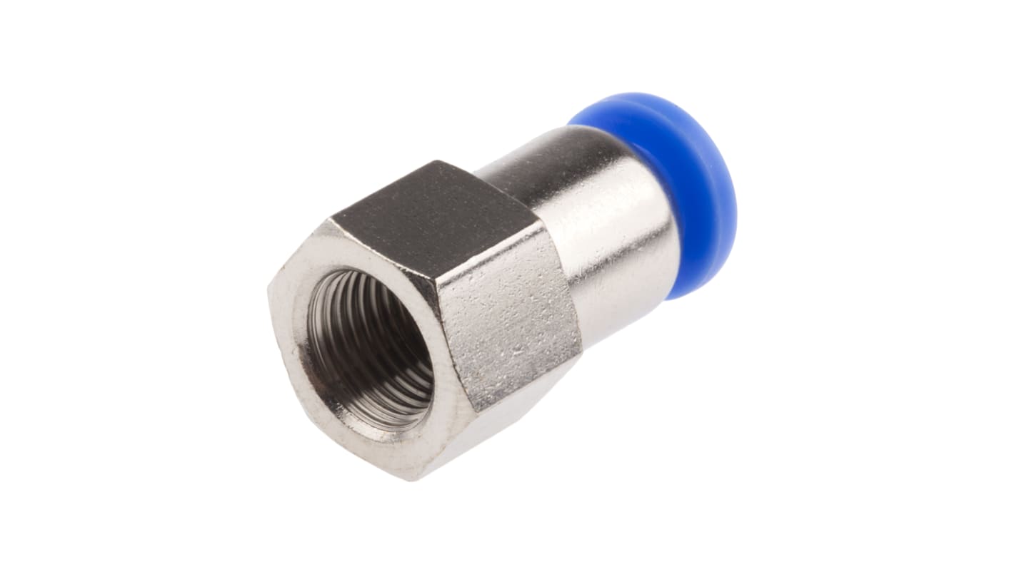 RS PRO Straight Threaded Adaptor, R 1/8 to Push In 6 mm, Threaded-to-Tube Connection Style