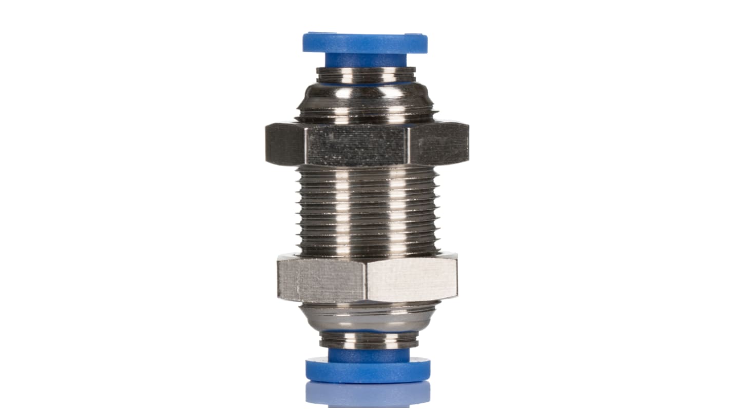 Złączka pneumatyczna Wciskane 6 mm Wciskane 6 mm RS PRO Adapter grodziowy do rur